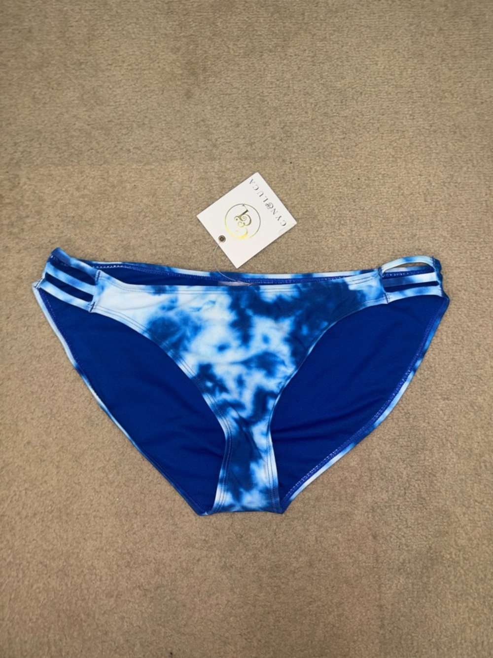 NWT Cyn & Luca XL Blue Tie-Dye Bikini Bottoms